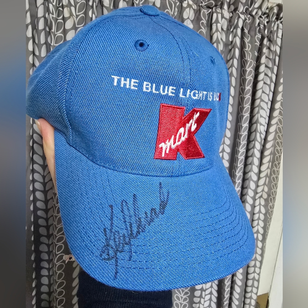 Rare Vintage KMART Logo Hat with Autograph HTF Trucker Cap - Picture 2 of 5